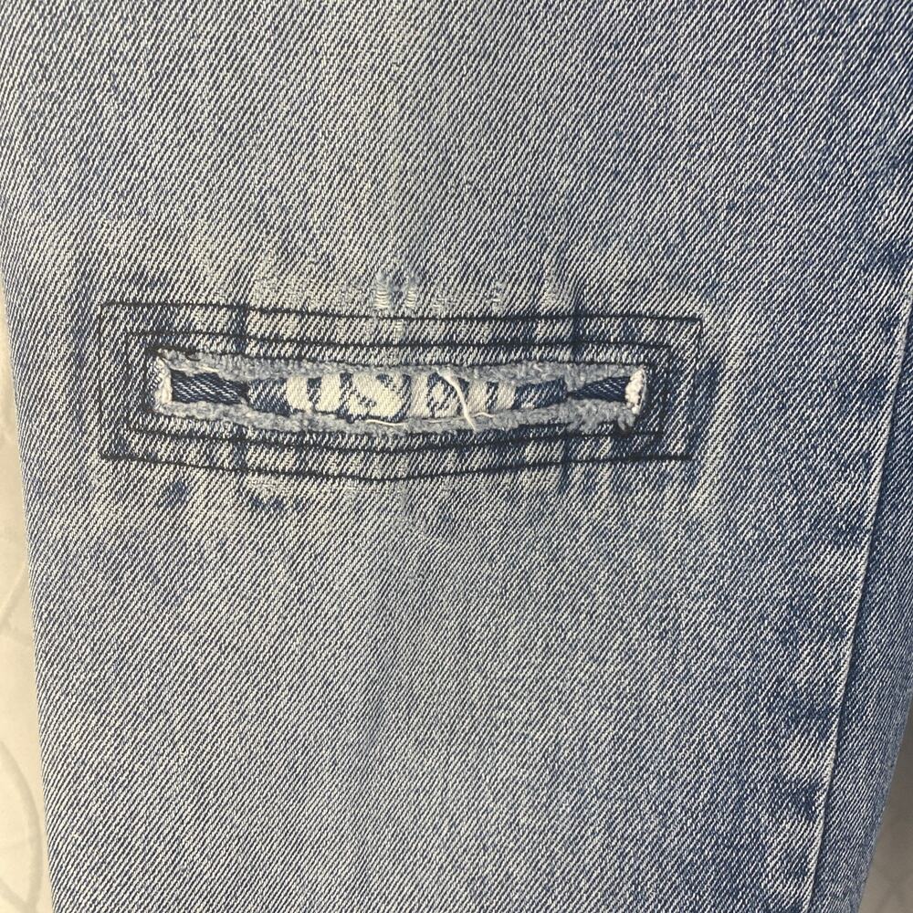 Get Used Vintage Refurbished 90’s Barrel Denim Pants 32”w 31” L Patches - Picture 3 of 11